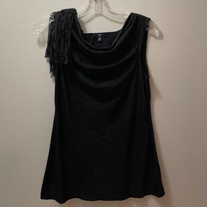 Brand New - Gap Ladies Black Shirt Cowl Neck, Sleeveless  Size Small
